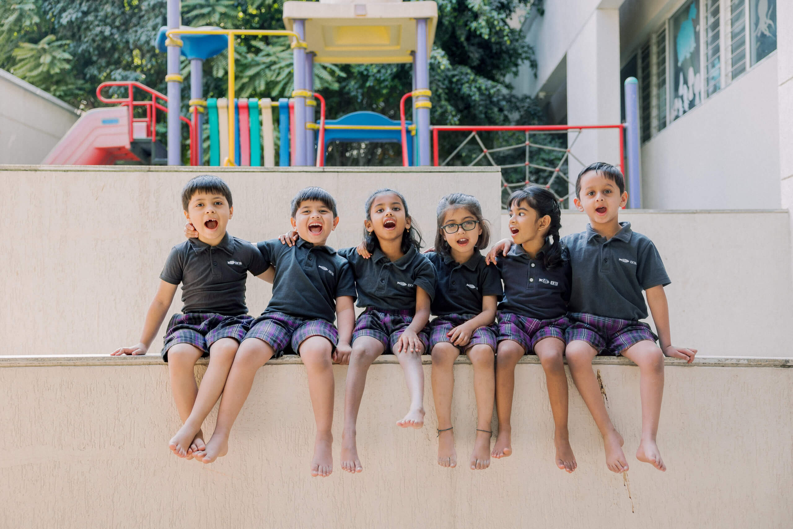 ekya early years montessori curriculum bangalore students group photo